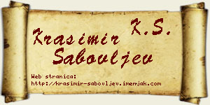 Krasimir Sabovljev vizit kartica